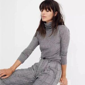 Madewell Whisper Cotton Turtleneck Tee, Heather Grey Size Small